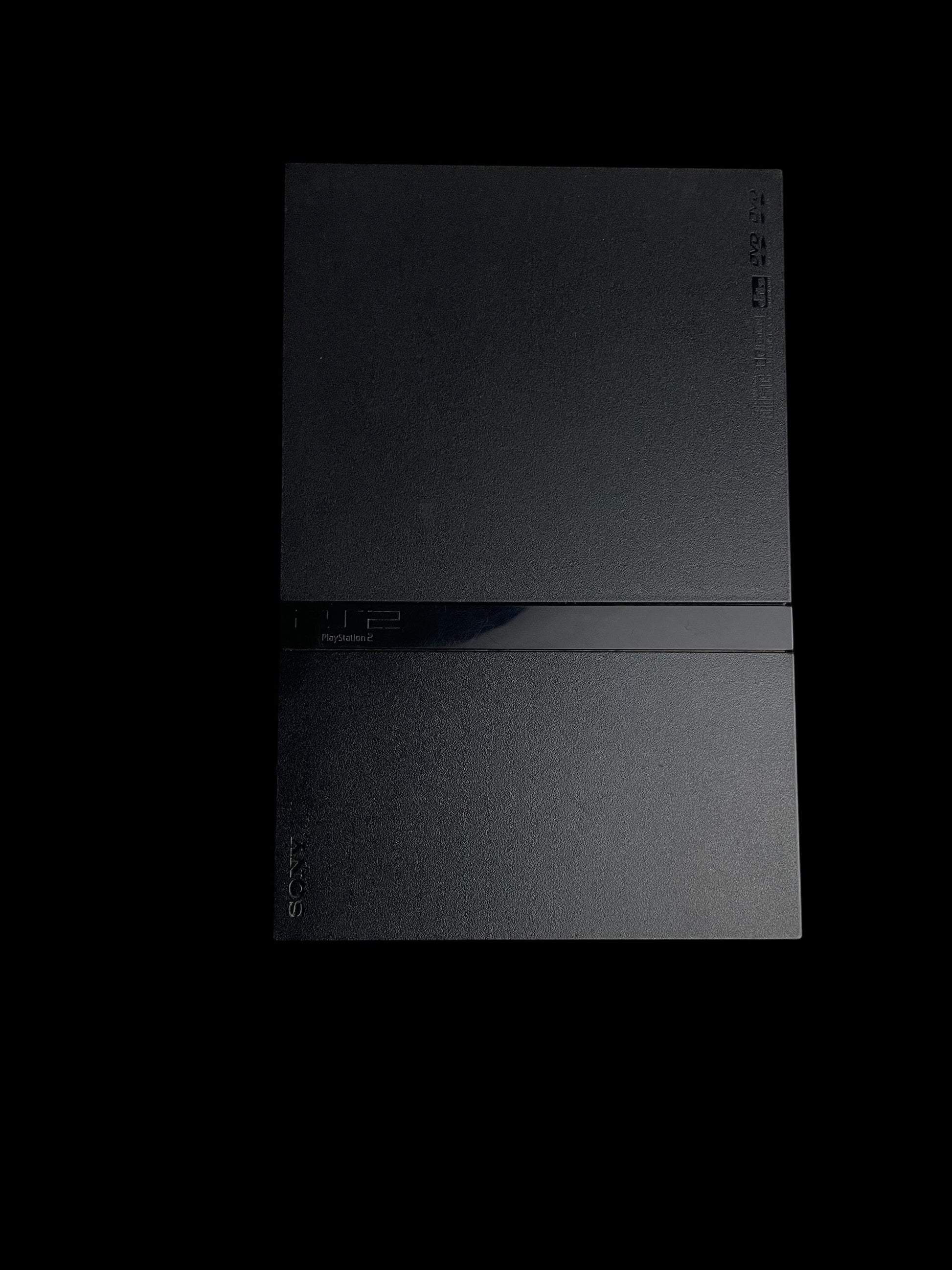 Madruga basements PlayStation 2 Slim desbloqueado com OPL, preto, console de videogame com entrada USB e 1 controle.